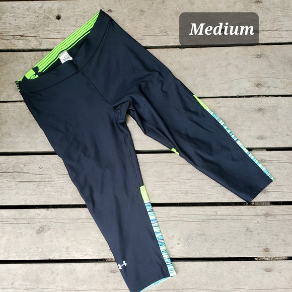 Black/ Green/ Turquoise Under Armour Capri - Picture 2 of 2